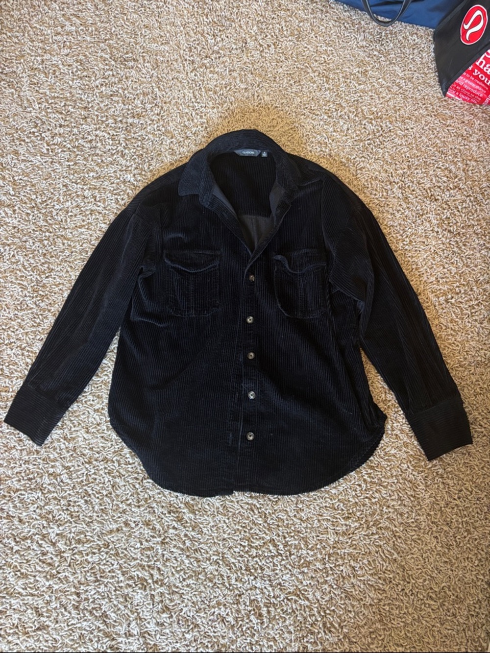 Glassons Black Corduroy Button-Up Shirt